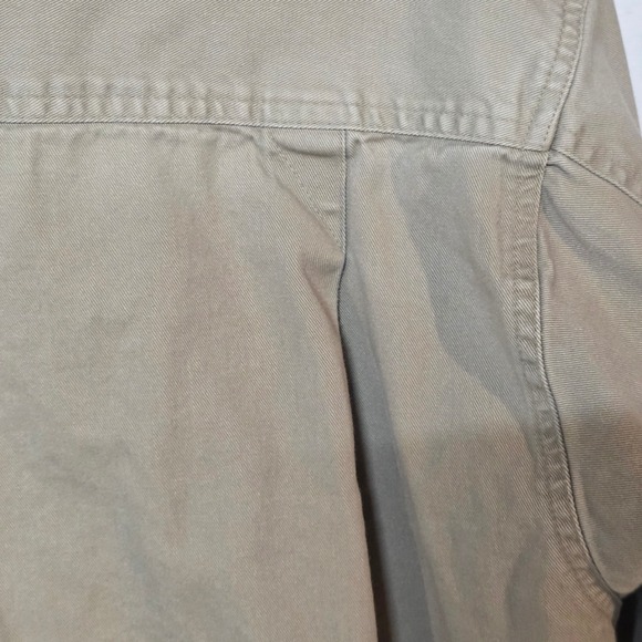 Vintage WOOLRICH Tan Long Sleeve Button Shirt Olive Collar Pockets XL Utility - Picture 13 of 13